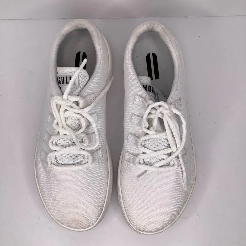 NOBULL RECS Canvas White Athletic Low Top Fashion Sneakers W8/M6.5 Athleisure